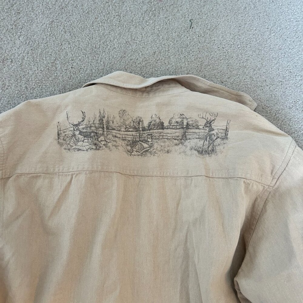 Khaki colored button up - Picture 6 of 7